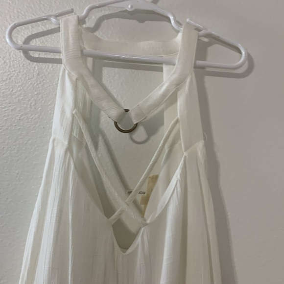 Entro White Dress Open Neck Size M Really pretty Used - Picture 3 of 7